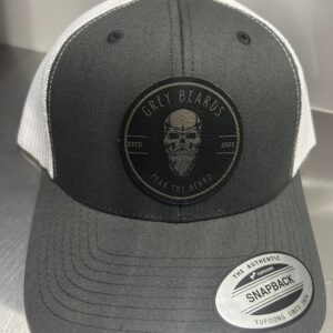 Grey and White Snapback Hat