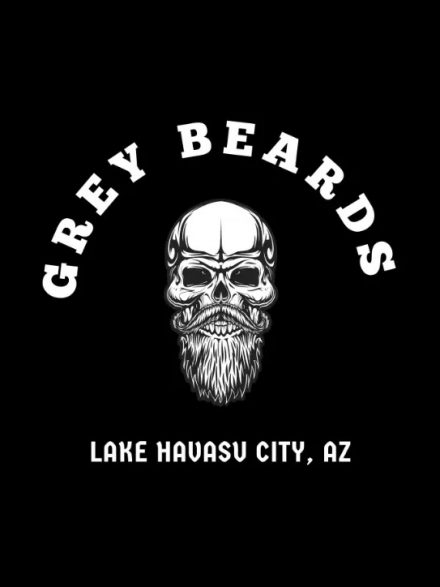 Logo of Grey Beards: a bearded skull with Grey Beards text above and Lake Havasu City, AZ below